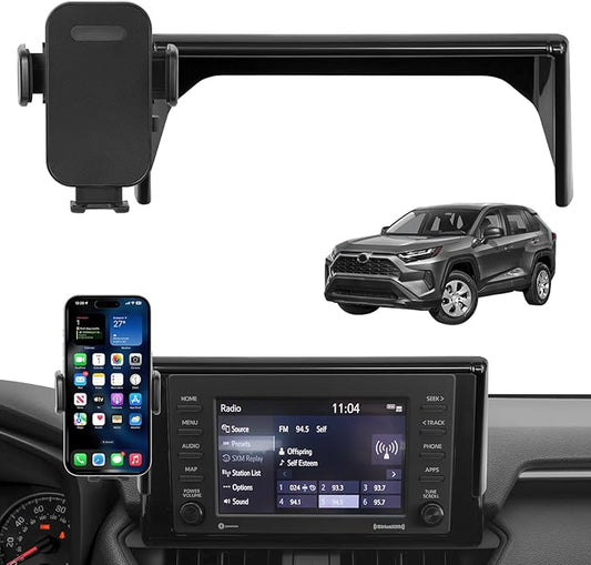 KAKSEY Car Phone Holder Compatible with Toyota RAV4 2019-2025 Auto Accessories 7/8 Inch Screen Fixed Clip, Mobile Cellphone Mount Navigation Screen Bracket Hands-Free
