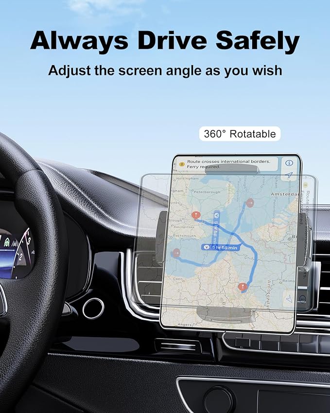 Car Dash Phone Mount, [180° Adjustable Arm] Z Fold 7 6 5 4 3 2 Accessories for Dashboard Windshield, 360° Rotatable Car Mount for iPhone 16 15 14 13 Pro Max Plus Mini S25 Ultra Motorola TCL
