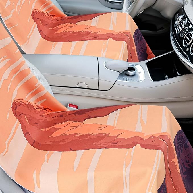 Hahafelt 2 Pack Car Seat Towel Covers with Storage Bag 63 x 32 Inch Athletic Running Towel Seat Sweat Washable Non Slip Cover Gift for Car Outdoor Sport Activities (Arch)