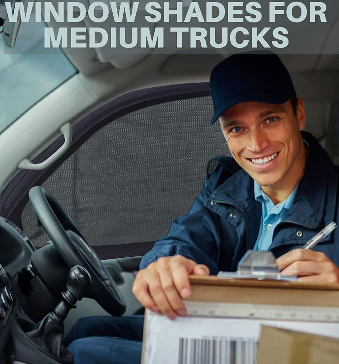 XXXL/Window Sun Shades for Trucks (9 Sizes) - Slip-On Breathable Mesh Socks for Side Windows, Full Coverage Heat & Bug Protection, 2-Pack by Qualizzi