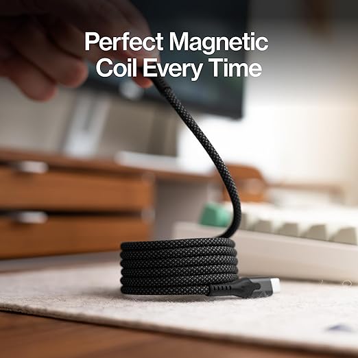 Statik MagStack Pro USB C to USB C Cable, Clutter-Free Magnetic Type C Charger Fast Charging Cord, Magnetic Charging Cable, Compatible with 16 Pro Max, 15, Galaxy S21 S20 Ultra, 100W 6FT/2M