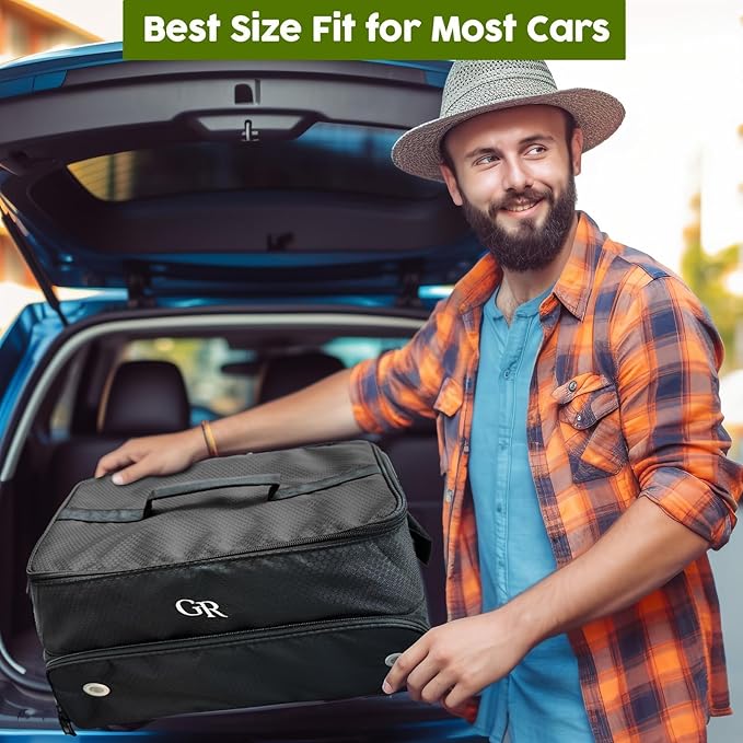 Fathers Day Dad Gifts for Men，Odor-Absorbing 2-Layer Large Golf Trunk Organizer with Activated Carbon Fabric - Water-Resistant Golf Shoe Bag for Shoes Balls Tees Clothes Gloves Golf Accessories