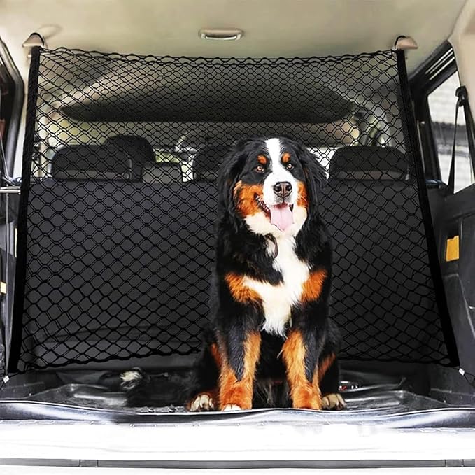 Dog Car Barrier for Mini 2-Doors/Cooper, Cooper S, Cooper SE, Dual Layer Thickened Durable Car Dog Barrier Net for Trunk and Rear Seat Travel Accessories
