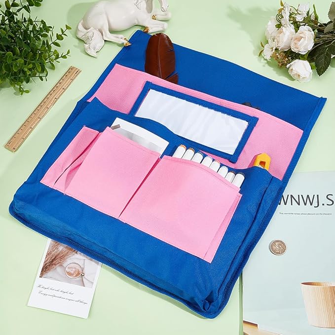 CRASPIRE Classroom Chair Pockets 15.66 x 18.18 inch Pink Chairback Buddy Pocket Chart Desk Buddy Pocket Organizer with Label Slot for School Home Classroom Preschool Daycare