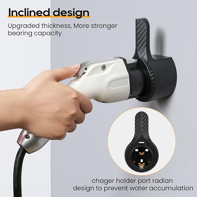 Electric Car Charger Holder Wall Mount for J1772,Charging Cable Holder, Electric Vehicle Charger Dock,EV Charge Cable Organizer,EV Cord Plug Holder,J1772
