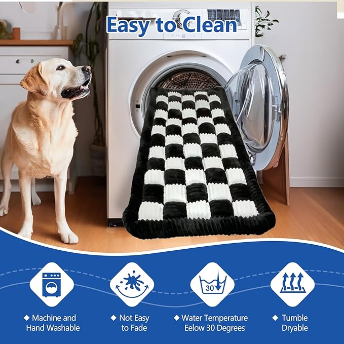 Thickened Dog Bed for Car Back Seat, Upgraded Bottom Non-Slip, Fits Hard Bottom car seat Cover for Dogs, Premium Mixed Color, Dog Car Seat Cover (Black-White)