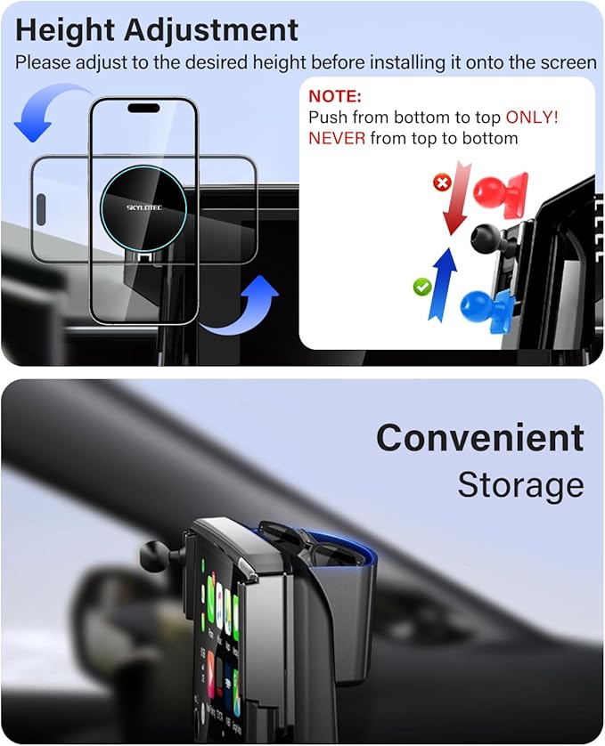 SKYLOTEC Phone Holder for BMW 5 Series M5 2017-2020 Accessories 10.25-Inch Screen Fixed Clip, Car Magnetic Phone Mount Compatible with MagSafe, Strong Magnets 15W Wireless Charger Cell Phone Holder