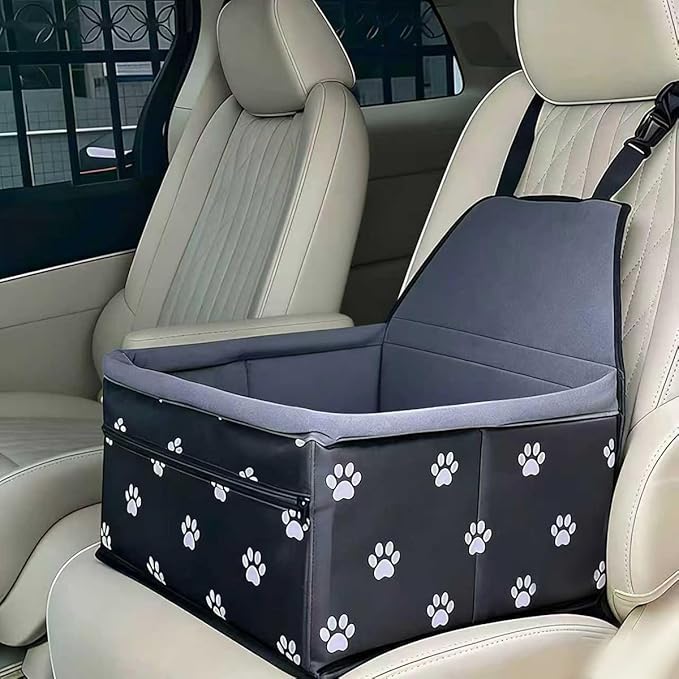 Pet Dog Car Seats for Small Dogs Under 20lbs， Foldable Travel Dog Car Seat Reduces Anxiety & Road Trips – Stable Frame, Soft Cushion, Fits Front/Back Seat
