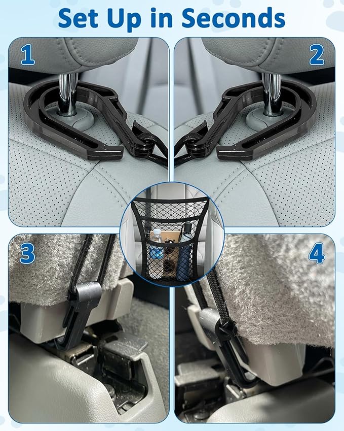 Dog Barrier for SUV, Car Net for Dogs, Universal Mesh Pet Divider Storage Net & Pet Barrier Between Seats, Easy Install, Car Divider for Driving Safely with Children & Pets