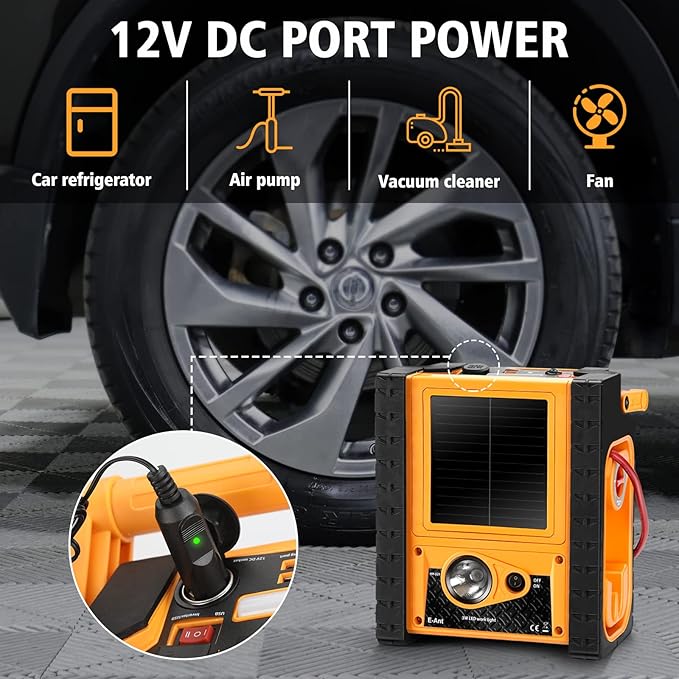 2000A Car Battery Jump Starter with Air Compressor 6-in-1 Jump Starter with Air Compressor 12V Jumper Box 400 Watt Inverter Power Station with AC/DC/USB Outlets (10L Gas/8L Diesel)