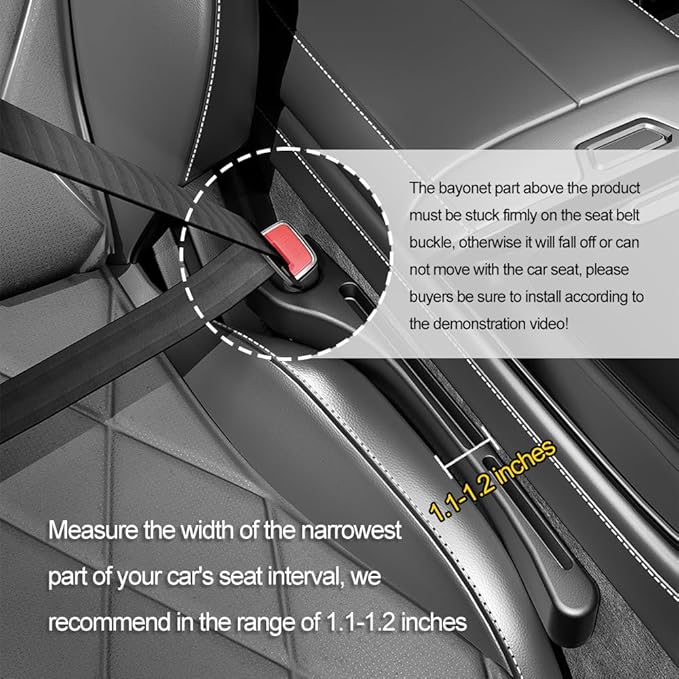 2PCS Car Seat Gap Filler Organizer with Phone Holder,[Upgrade Version] Car Seat Gap Organizer for Prevent Falling,Essential Car Accessories Car Side Seat Gap Filler (Black)