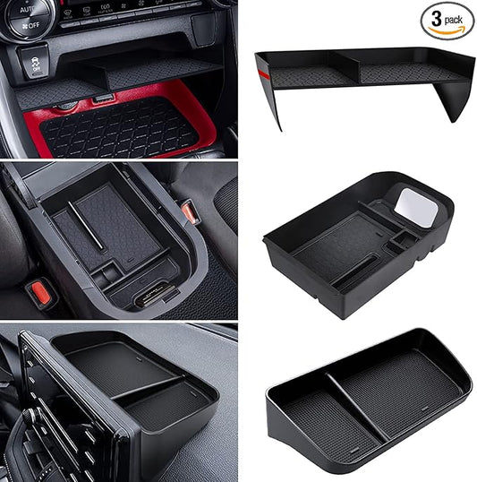 DIAMOOKY Upgraded Center Console Organizer Compatible with Toyota RAV4 2025 2024 2023 2022-2019 Interior Accessories, Armrest Storage Box, Dash Storage Tray(Not for New 10.5'' Multimedia Display)-3pcs