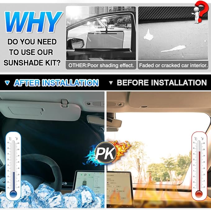 T TGBROS Windshield Sun Shade for Dodge Ram 1500 2019-2025 2026 Car Window Shades Thicken UV Block and Blackout Privacy Foldable Sunshades 6PCS Accessories Keep Cool Sun Visor Covers
