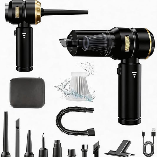 Car Handheld Vacuum Cordless Car Vacuum Cleaner with 16000Pa Ultra-Strong Suction, Brushless Motor, Flexible Hose & HEPA Filter - Lightweight Design Vacuum Cleaners for Home & Car (Black)