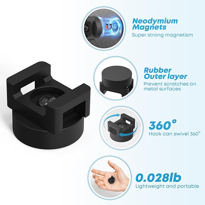 Magnetic Zip Tie Mount Heavy Duty Magnetic Cable Zip Tie Base, Tie Mounts, Magnetism Wire Clamps, Magnet Zip Ties Holders, Zip Tie Organizer Magnet Wire Management Clips 10Pcs