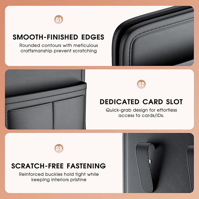 LEIWOOR Car Door Organizer & Cup Holder, Multifunctional Car Storage Box, Trash Can, Large Capacity Storage Bag, Foldable Side Storage Pouch, Interior Accessory for Sedan SUV Truck (Multi-Pocket Pro)