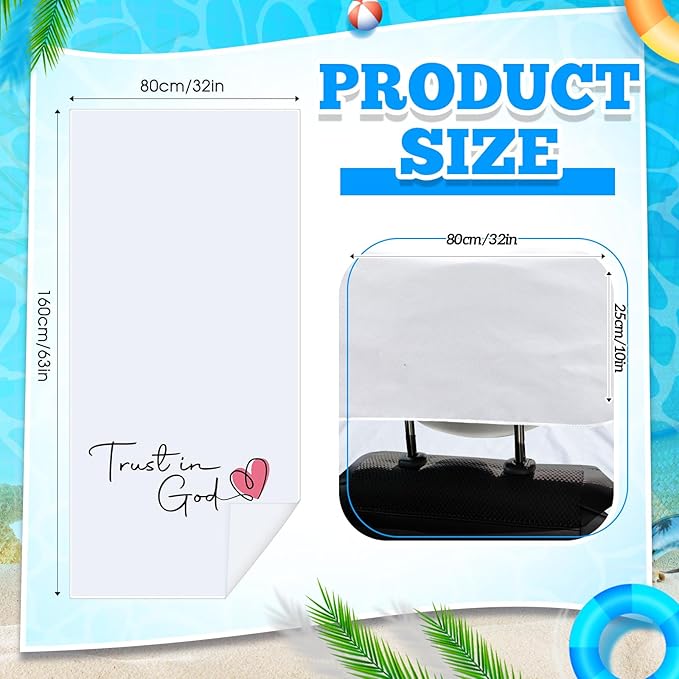 Hahafelt 2 Pack Car Seat Towel Covers with Storage Bag 63 x 32 Inch Athletic Running Towel Seat Sweat Washable Non Slip Cover Gift for Car Outdoor Sport Activities (Trust in God)