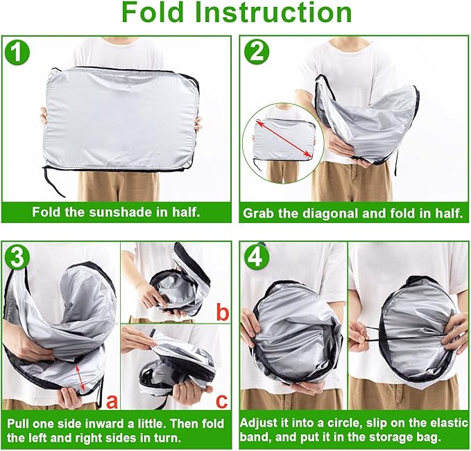 PIMCAR Windshield Sun Shade for Honda CRV 2023-2026, Premium 310T Reflective Polyester UV Blocker, Lightweight Foldable Sun Visor with Storage Pouch