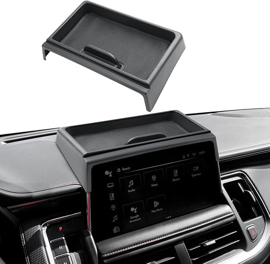 ECOZEN 2021-2024 Chvey Tahoe/Suburban & GMC Yukon Dash Console Organizer Tray - Behind Screen Organizer For 2021-2024 Tahoe/Suburban/Yukon Accessories Dashboard Storage Box Behind Screen