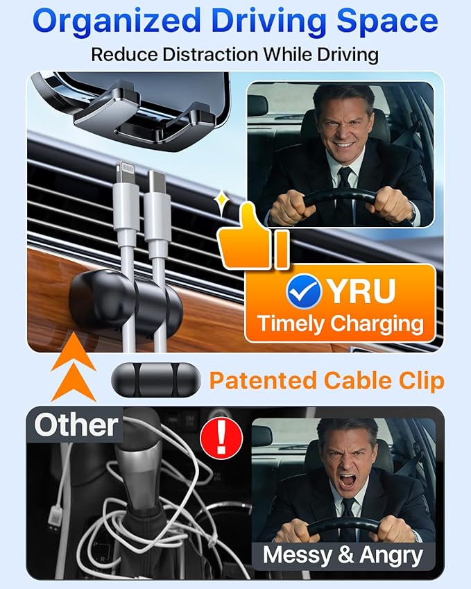YRU[True Upgrade for Safety Car Phone Holder Mount [Patent & Military-Grade] Dashboard Cell Phone Holder for Car Vent Windshield Phone Stand for iPhone 17 16 15 14 13 Pro Max Truck Samsung, Light Red