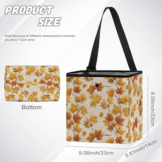 Fall Autumn Maple Leaf Print Car Trash Bag Hanging, Garbage Bag and Water Resistant Trash Can for Car, Leakproof Trash Can for SUV Truck Car Accessories