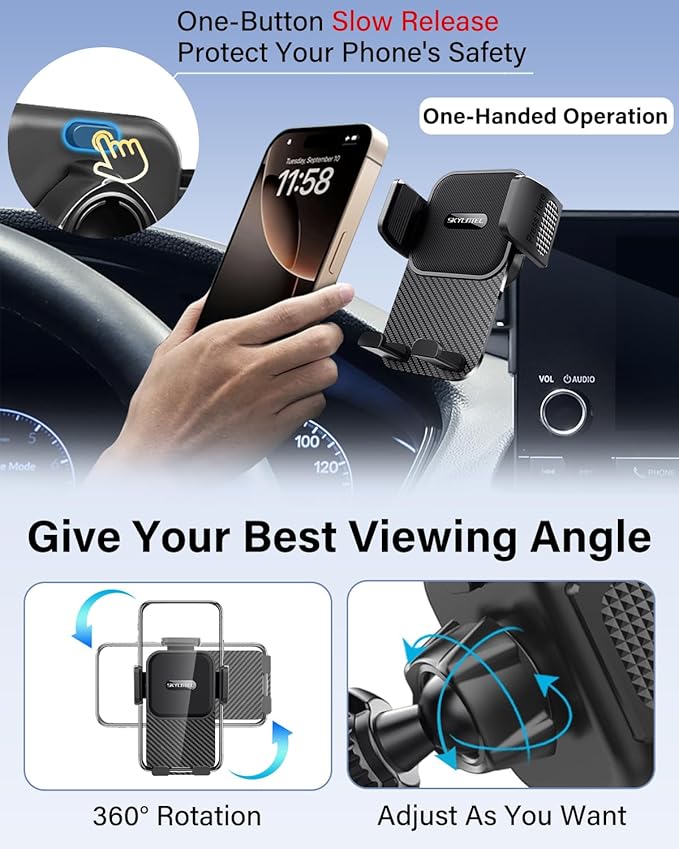 SKYLOTEC Car Phone Holder for BMW 5 Series M5 2017 2018 2019 2020 Accessories 10.25-Inch Screen Fixed Clip, Automobile Cradles Phone Mount, Cell Phone Base Not Block Air Vent