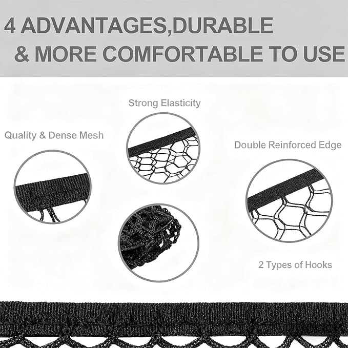 JITUIHOM Dog Car Net Barrier Pet for 2024 2025 Toyota Grand Highlander, Pet Barrier with Metal Hooks & Stretchable Mesh,Easy to Install Sturdy Mesh Makes Trips Easier.