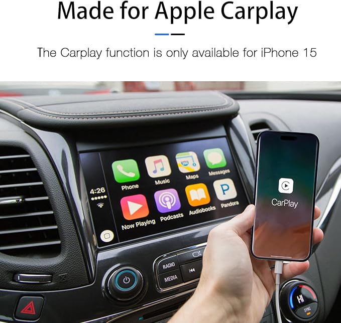 Car Carplay Cable for iPhone 17 16 15 Charger Cord,4 Pack 3FT USB A to USB C Cable for iPhone 17 Pro Max/16 Pro/15 Plus Charger,USB C Car Charger for Apple 17 Air/16 Pro Max/16e/15-Black