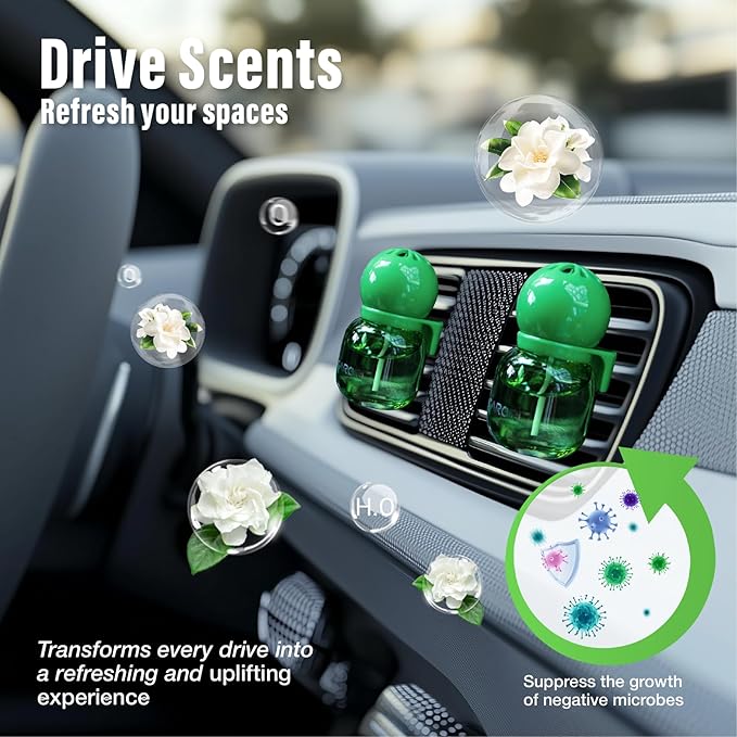 Carori Cute Car Air Freshener 2 Pack, Lightbulb-Shaped Car Fresheners, Automotive Vent Clip, Long Lasting Scent, Essential Oils, Cute Car Accessories for Women, Gardenia Scent