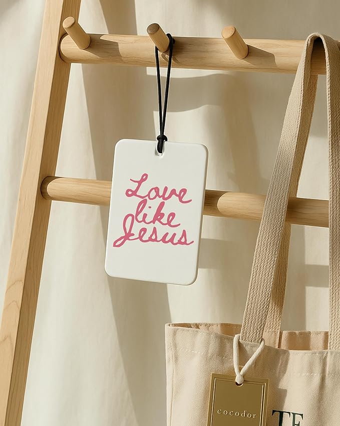 Pink Coquette Bow Floral Christian Car Air Freshener 4 Pcs, Preppy Girly Religious Hanging Air Freshener for Cars Closet Drawer Books, Cute Christian Car Accessories Mirror Decor for Women