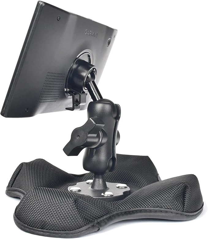 VAUBORTTI GPS Dashboard Beanbag Mount, 1" Ball Double Socket Aluminum Arm with 25mm to 17mm Adapter, Fits Garmin Drive, DriveSmart, Nuvi, Dezl GPS with 17mm Socket, Portable Non-Slip Friction Base