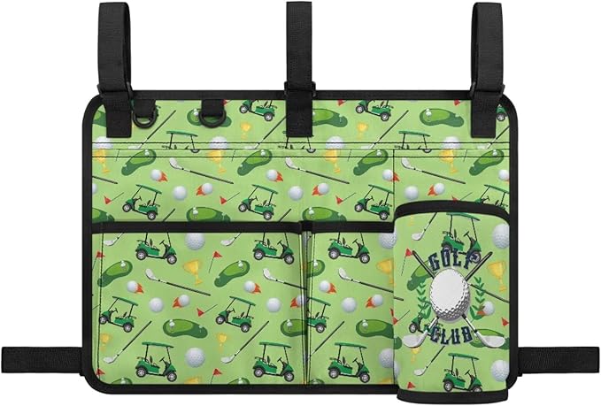 Golf Cart Storage Bag Non-Slip Golf Cart Rear Seat Organizer with 4 Pocket for Ezgo Yamaha Club Car and Other 2-Seat Golfs Carts