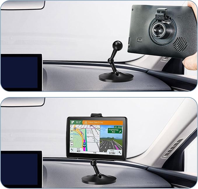 for Garmin GPS Mount,Upgrade Aluminium Magnetism Dashboard Mount，17mm Ball Holder, Compatible with Garmin Nuvi, RV, Dezl, Drive, Drivesmart, Driveassist