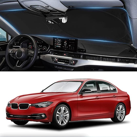 for 3 Series Windshield Sun Shade Sunshade Fits BMW 2013-2018 3 Series/ F30/ F31/ F80/ M3 for BMW 328i 335i 320i 330i 325i Windshield Cover Window Shield Protector Sun Visor Car Accessories