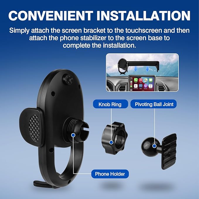 Autorder Car Phone Holder for 2021-2024 Ford Bronco Sport Accessories Phone Mount 8-Inch Screen Cell Phone Automobile Cradles Hands-Free 360 Degree Rotation