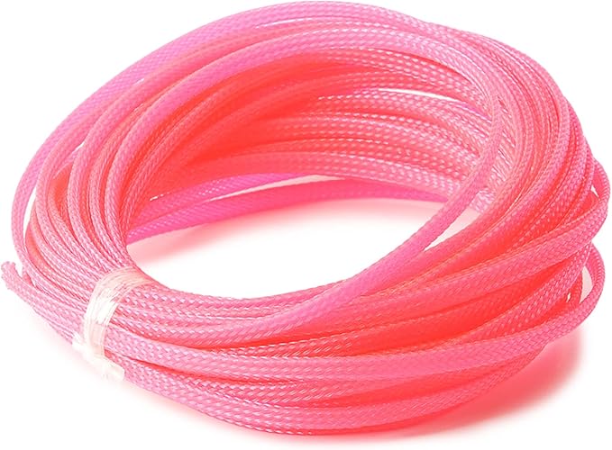 Aicosineg 32.81ft PET Flexible Braided Cable Sleeve 0.16inch Width Wire Loom Sleeving and Organizer Flexible Wire Mesh Sleeve Wrap Protector for TV Audio PC Cords from Pets Chewing Pink