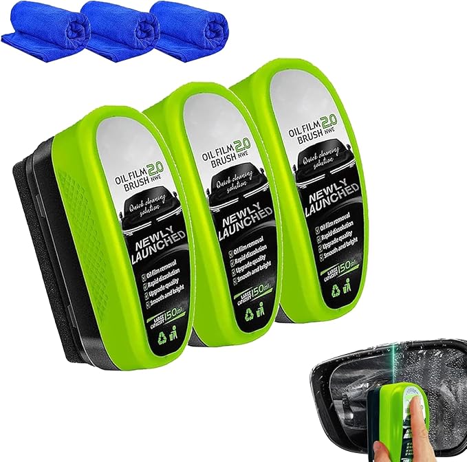 Car Windscreen Cleaner, Clear Car Window Glass Vision, Cars Glass Cleaner, 2026 Automotive Oil Film Cleaning Brush, Improves Window Clarity