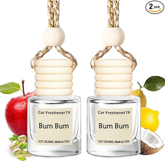 Hanging Car Air Freshener, Long Lasting Scent, Cute Air Fresheners for Women, 2 Pack Non-Toxic Essential Oil Diffuser, Made in USA