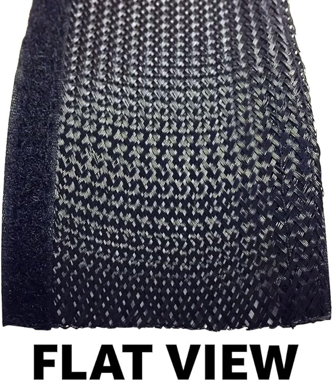 Electriduct 2.5" Side Entry Cable Wrap Braided Sleeving with Hook & Loop Fastener - 100 Feet (Black)