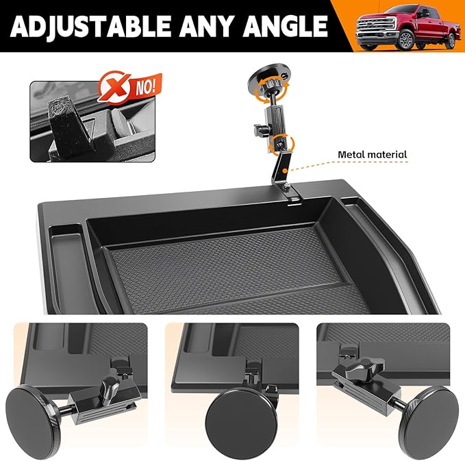 8”Screen Dashboard Phone Holder Compatible with 2023-2026 Ford Super Duty XL F250 F350 F450 Center Console Organizer Dash Tray Phone Mount for 2024 Super Duty Accessories(F250-450 2023-2026)