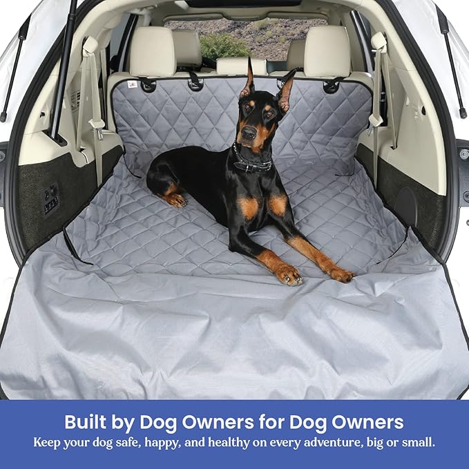 4Knines SUV Cargo Liner for Dogs – Dog Trunk Cover – Heavy-Duty, Waterproof Pet Seat Protector – Durable Cargo Liners for Dogs – USA-Based Company - Small (Grey)