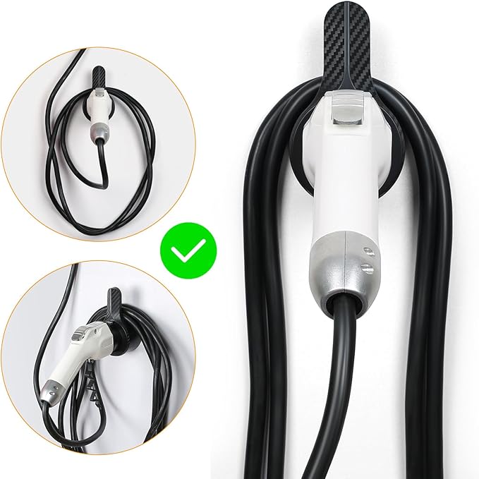 Electric Car Charger Holder Wall Mount for J1772,Charging Cable Holder, Electric Vehicle Charger Dock,EV Charge Cable Organizer,EV Cord Plug Holder,J1772