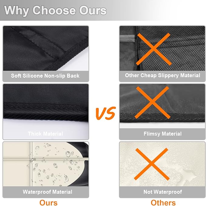 XHYANG Car Seat Protector,2 Pack Car Seat Protectors Baby Carseat Waterproof Durable 600D Fabric for Child Baby Car Seat Mat Vehicle Pet Cover 2 Storage Pockets (2 Pack Beige)