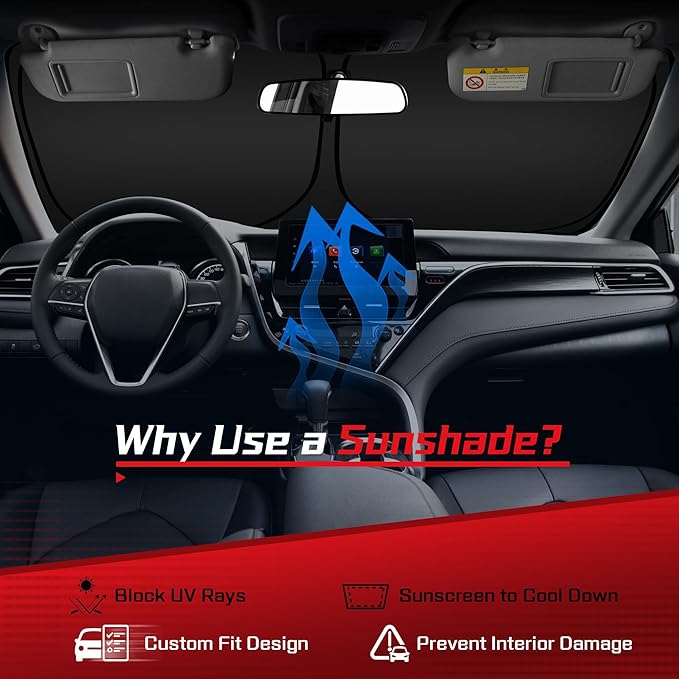ARISMOTOR Windshield Sun Shade for Chevy Trailblazer 2021-2025 2026, Custom Fit Foldable Front Window Sunshade Sun Visor Protector, Block UV Rays Keep Your Car Cooler