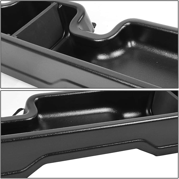 Auto Dynasty Rear Under Seat Tool Cargo Storage Box Organizer Tray Compatible with 2004-2008 Ford F150 Super Crew Cab, Glossy Black