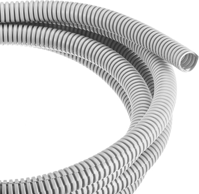 DMiotech 10ft Wire Loom Split Tubing 1/2 Inch(12.7 Mm) ID, Cord Protectors from Pet Flexible Conduit Cable Management for Office, Home, Garden, Gray