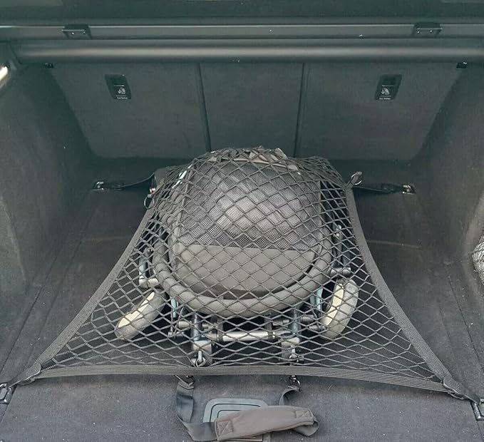 Qty.2 Trunk Organizer Cargo Nets for AUDI Q8 SQ8 2019-2025 – Envelope + Floor Style Cargo Nets for SUV–Premium Mesh Car Trunk Organizer Vehicle Carrier Storage– Compatible with AUDI Q8