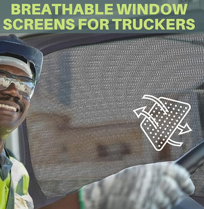 XXXXL/Truck Side Window Sun Shade (9 Sizes) - Front or Rear Slip-On Screens for Sun, Heat, Bugs & Privacy Protection, 2-Pack by Qualizzi