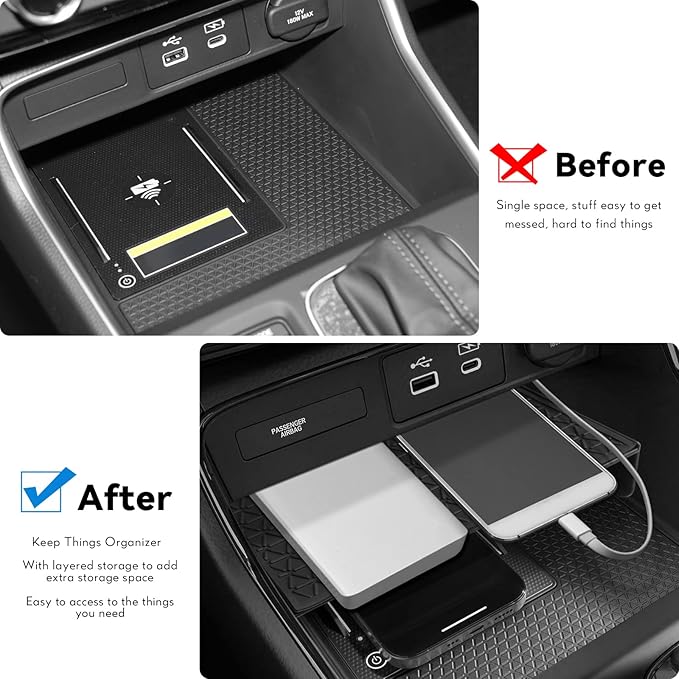 MARCHFA Center Console Organizer Tray Compatible for 2026 Honda CRV CR-V Accessories 2025 2024 2023 Console Storage Box Holder Insert (Console Tray)