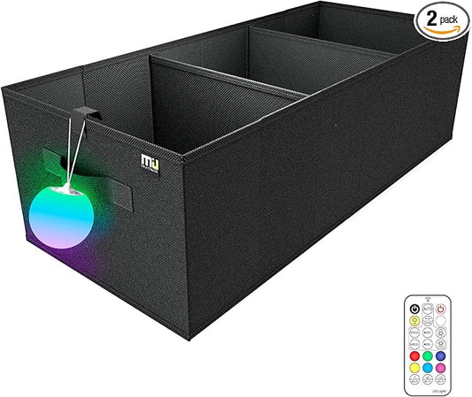 MIU COLOR Collapsible Car Trunk Organizer with 3-inch Rechargeable LED Ball Light Set for SUV, Sedan, Van, Camping, Party, Home Storage, Car Accessories for Men, Women, Color Glow Birthday Day Gifts